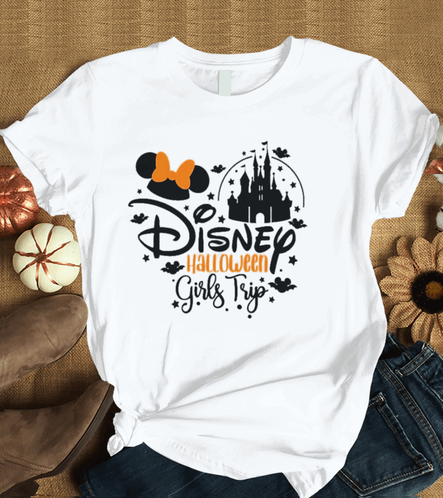 Disney Halloween Girls Trip Castle Minnie Ears T-Shirt