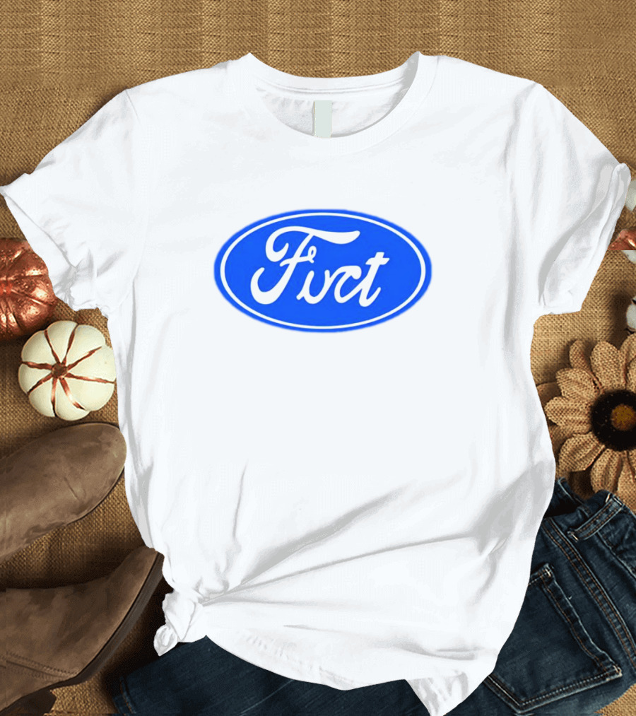 Fuct Funny Ford Logo Parody Oval Blue T-Shirt