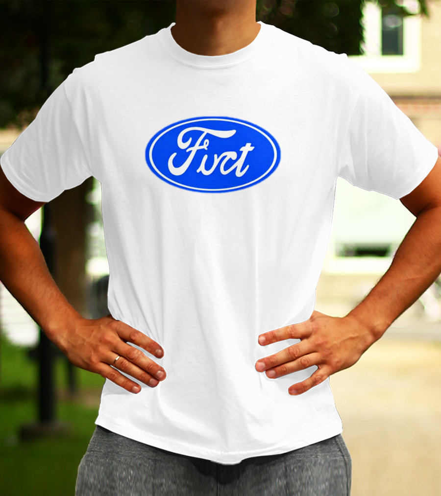 Fuct Funny Ford Logo Parody Oval Blue T-Shirt