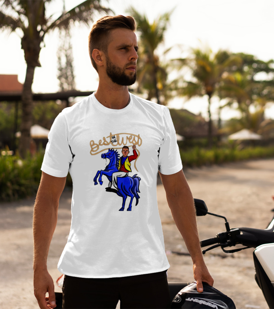 Best West Nikola Jokic Riding Blue Horse T-Shirt