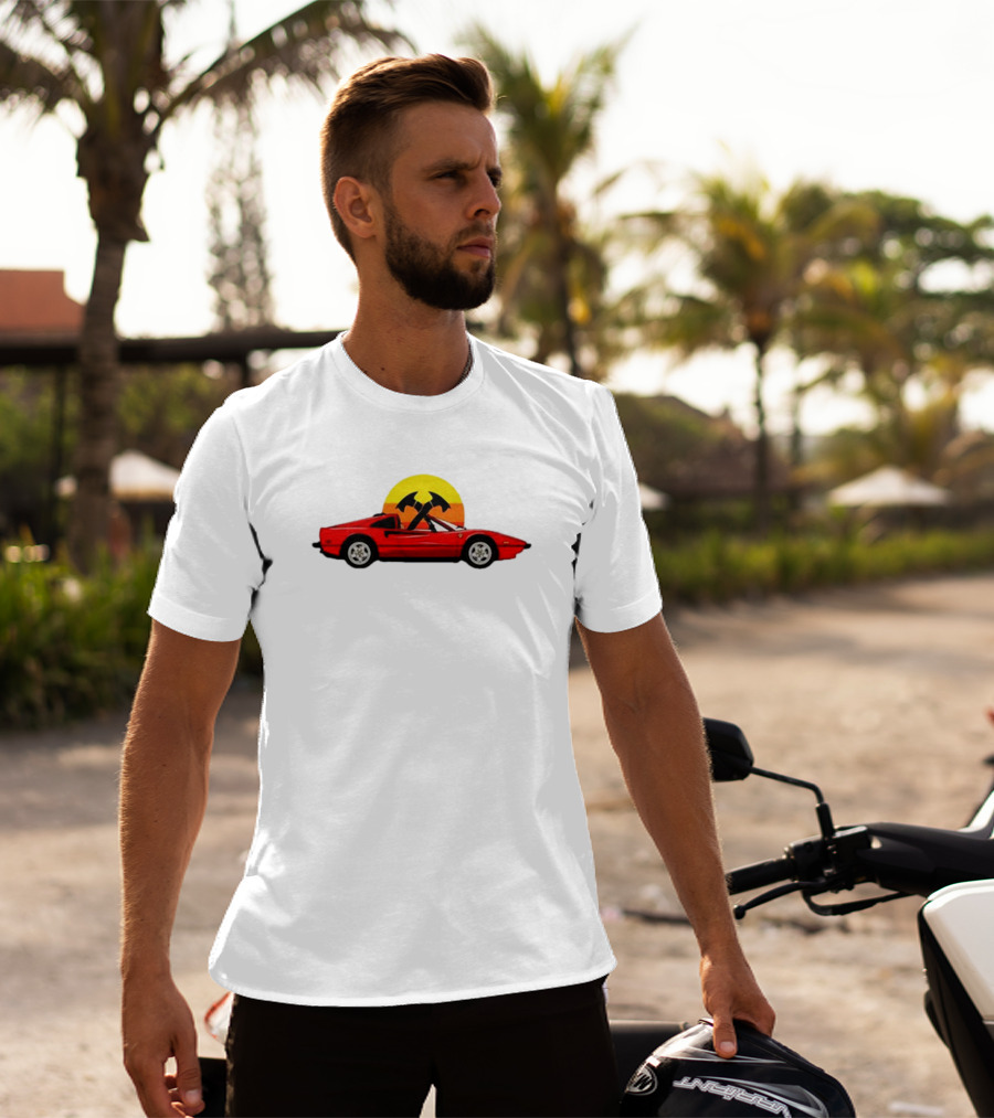 Jack Carr Ferrari 308 Retro Sunset Axes T-Shirt