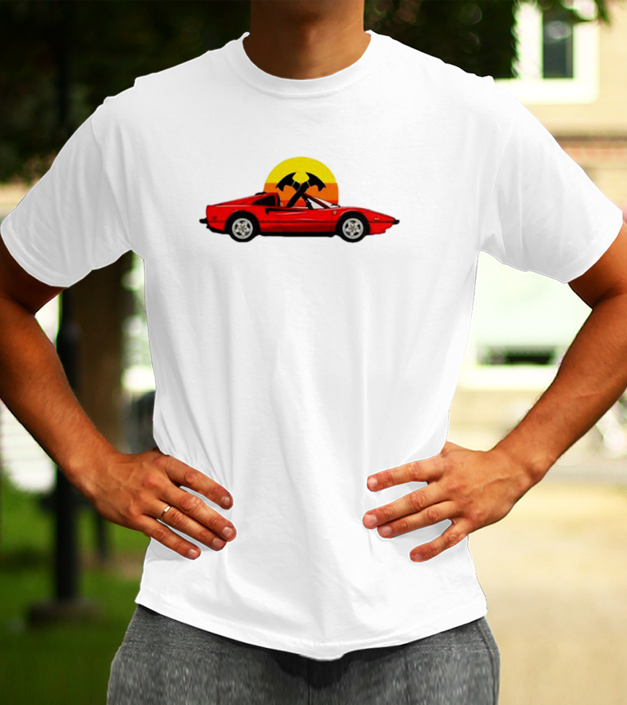 Jack Carr Ferrari 308 Retro Sunset Axes T-Shirt