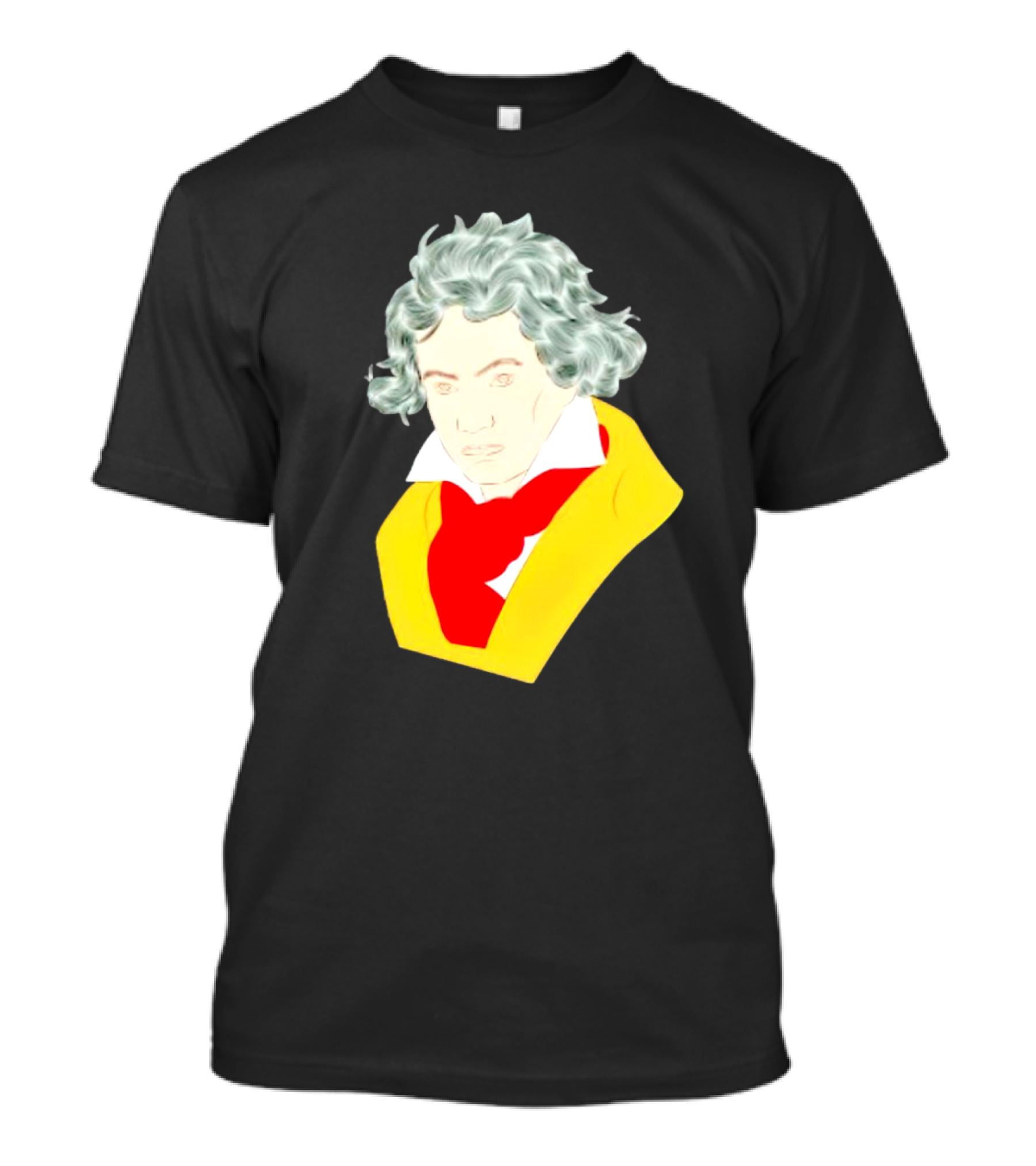 Ludwig Van Beethoven Colorful Portrait In Yellow And Red T-Shirt