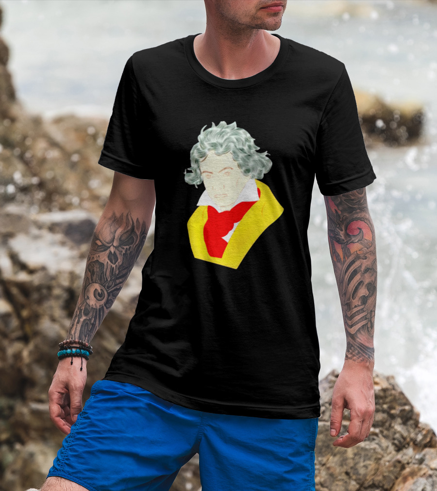 Ludwig Van Beethoven Colorful Portrait In Yellow And Red T-Shirt