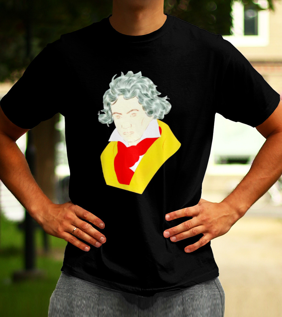 Ludwig Van Beethoven Colorful Portrait In Yellow And Red T-Shirt
