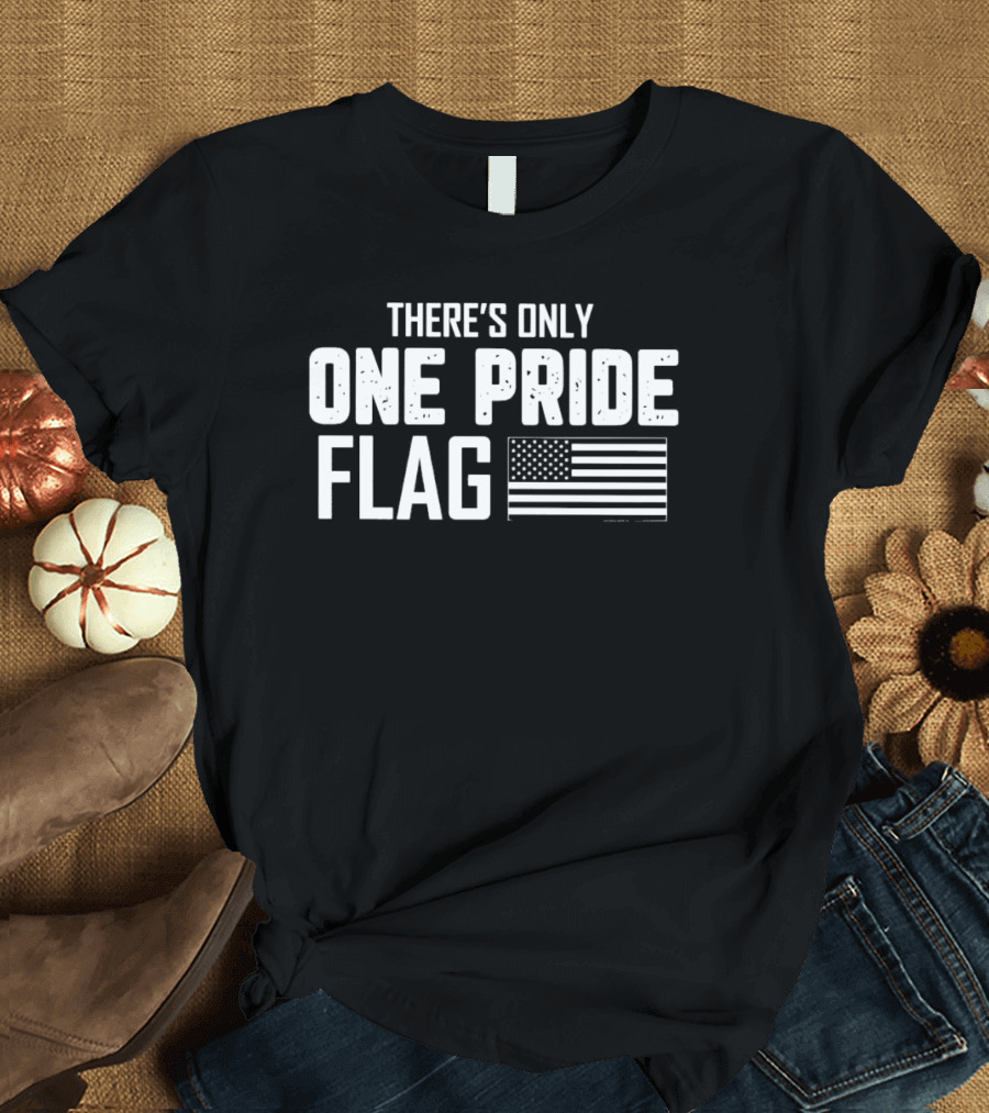 THERE'S ONLY ONE PRIDE FLAG AMERICAN FLAG T-Shirt