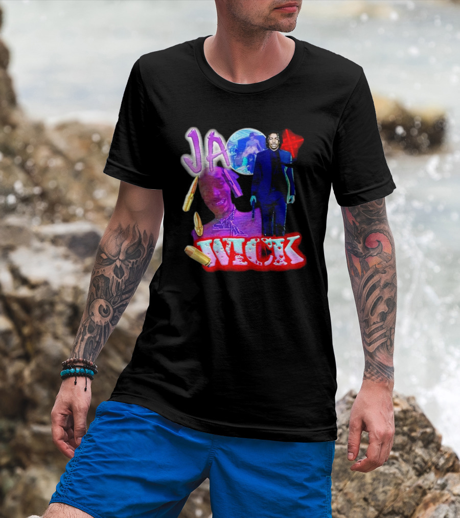 Ja Wick Bullet Portraits Action Concept T-Shirt