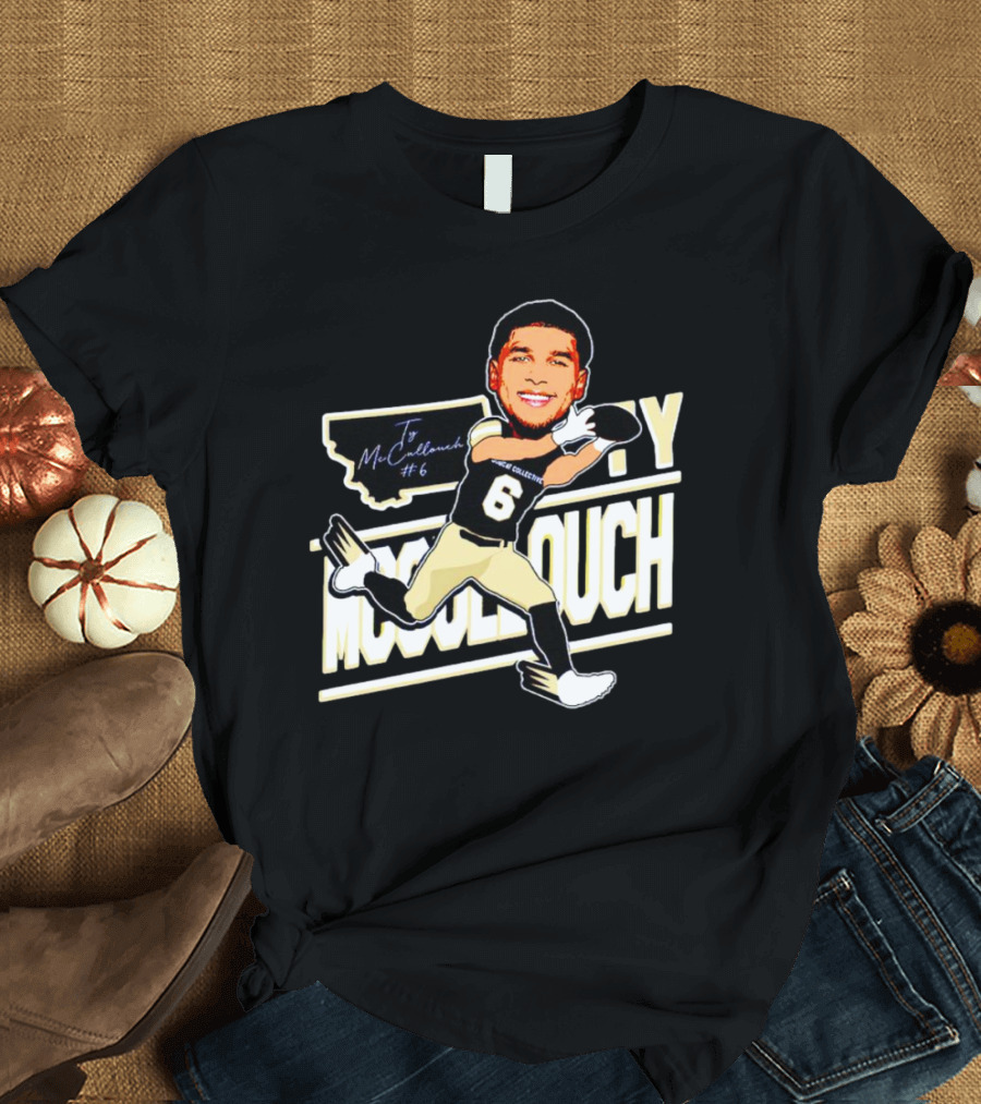 Ty Mccullouch #6 Cartoon Football Receiver T-Shirt