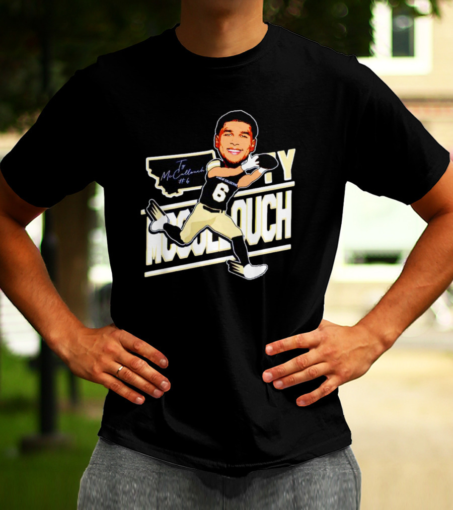 Ty Mccullouch #6 Cartoon Football Receiver T-Shirt