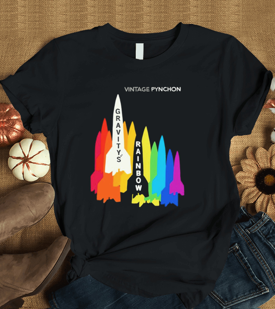 Vintage Pynchon Gravity’s Rainbow Multicolor Rocket T-Shirt
