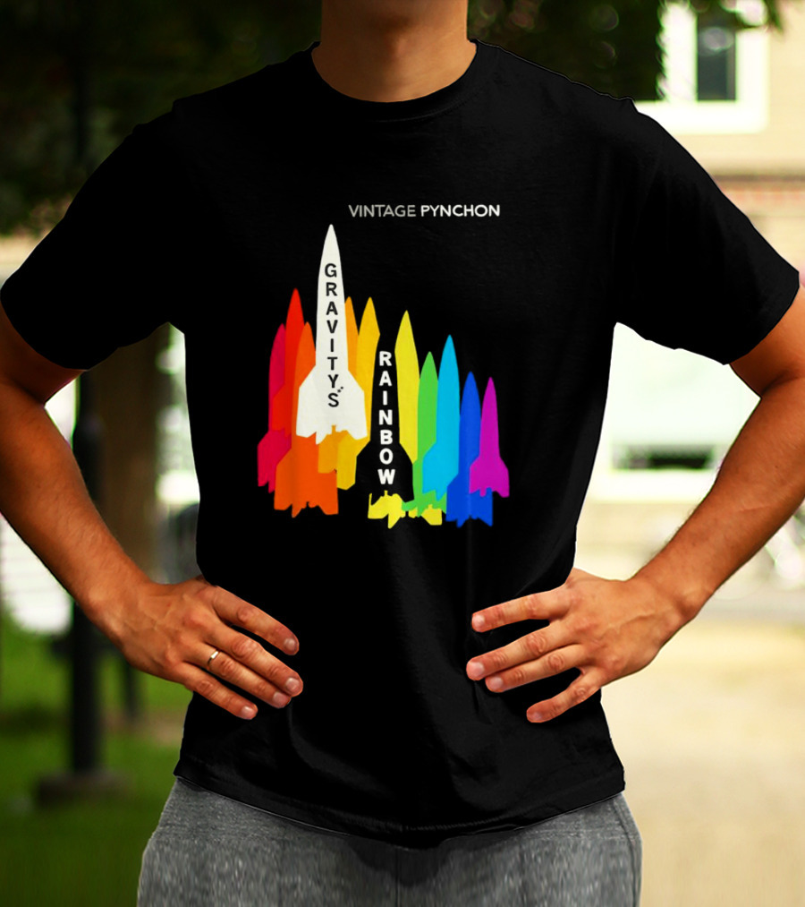 Vintage Pynchon Gravity’s Rainbow Multicolor Rocket T-Shirt