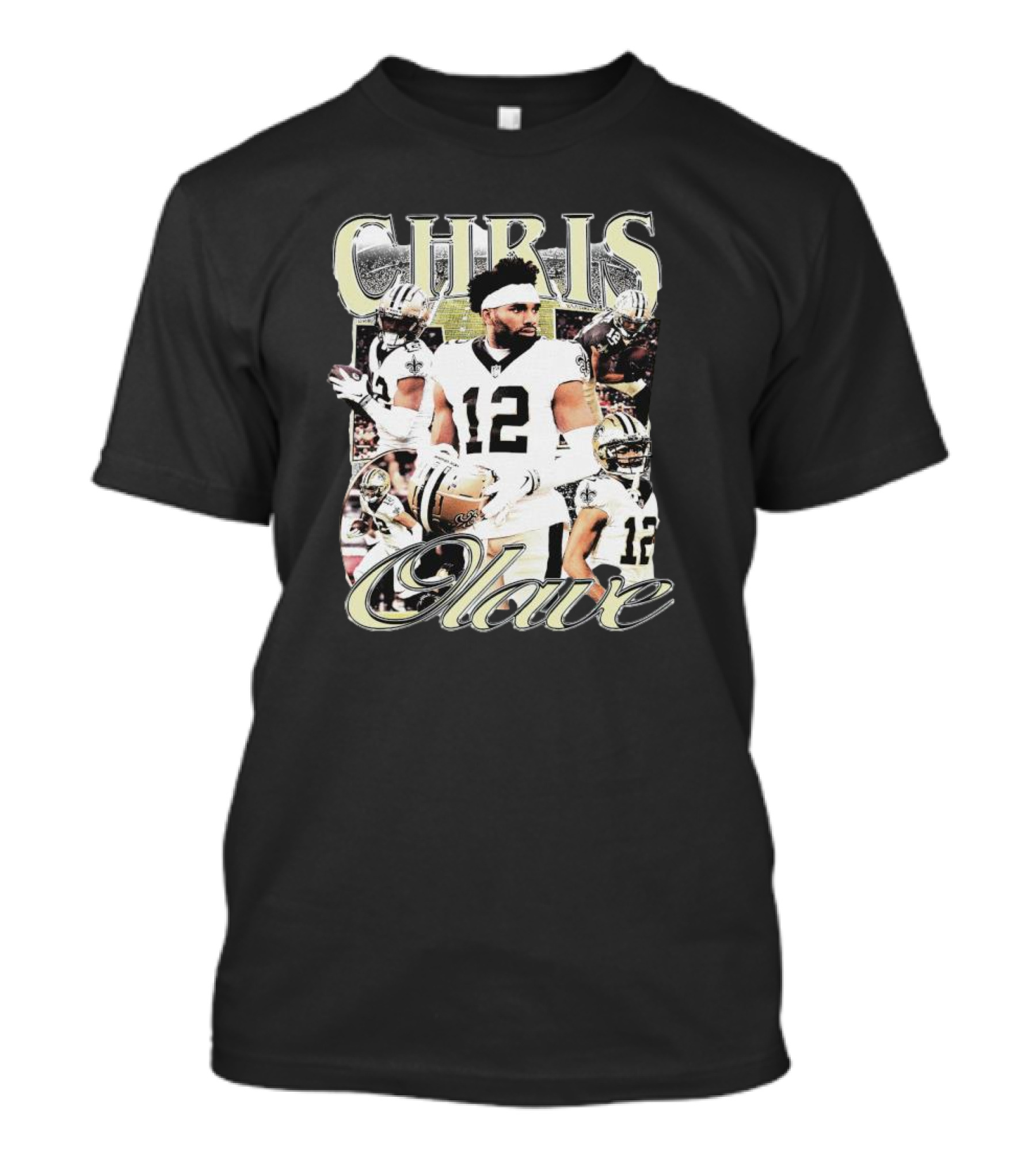 Chris Olave New Orleans Football Collage 12 T-Shirt
