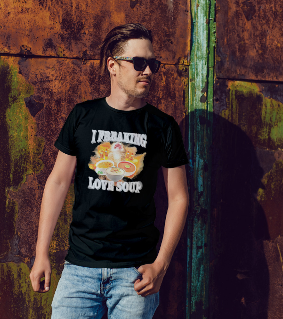 I Freaking Love Soup Cat With Various Bowls And Owls T-Shirt