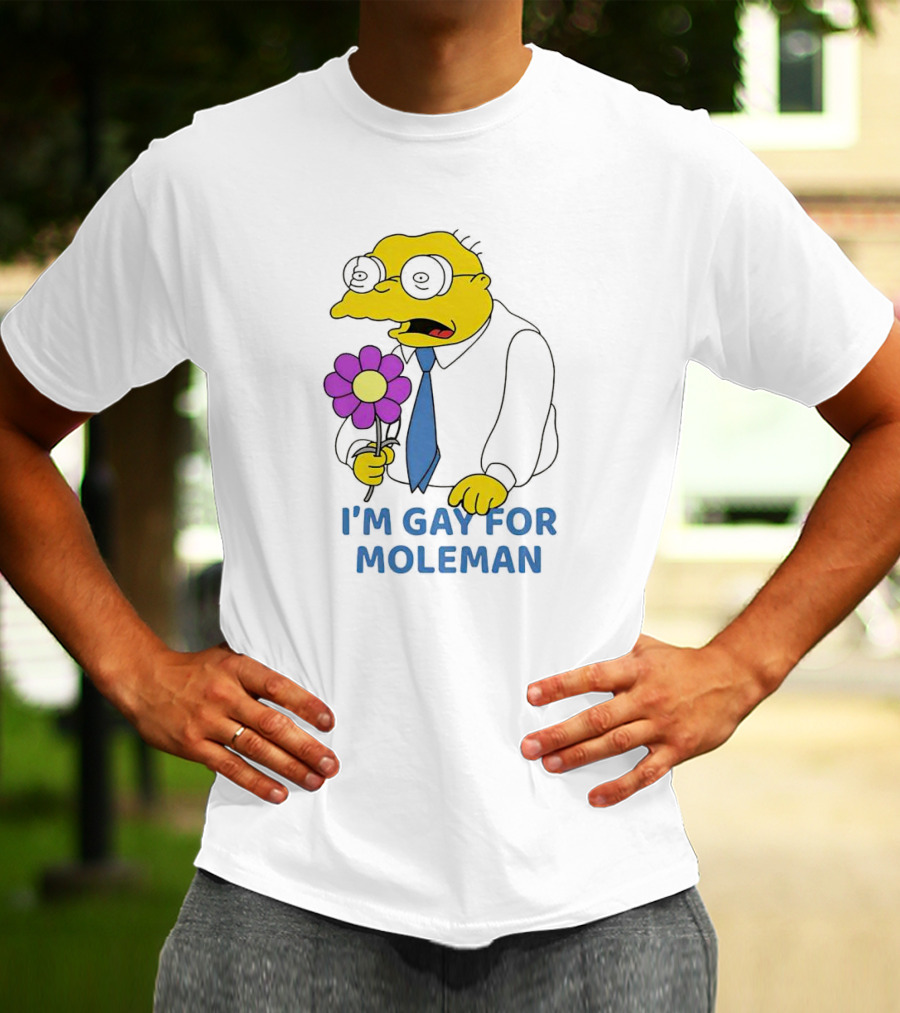 I'm Gay For Moleman Holding Purple Flower T-Shirt