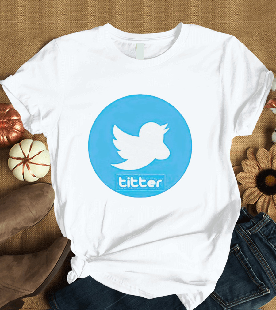 Titter Parody Blue Circle Tit Bird T-Shirt