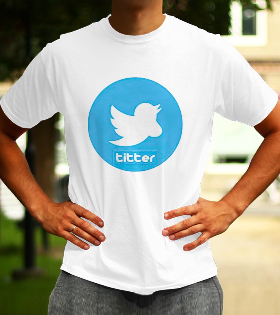 Titter Parody Blue Circle Tit Bird T-Shirt