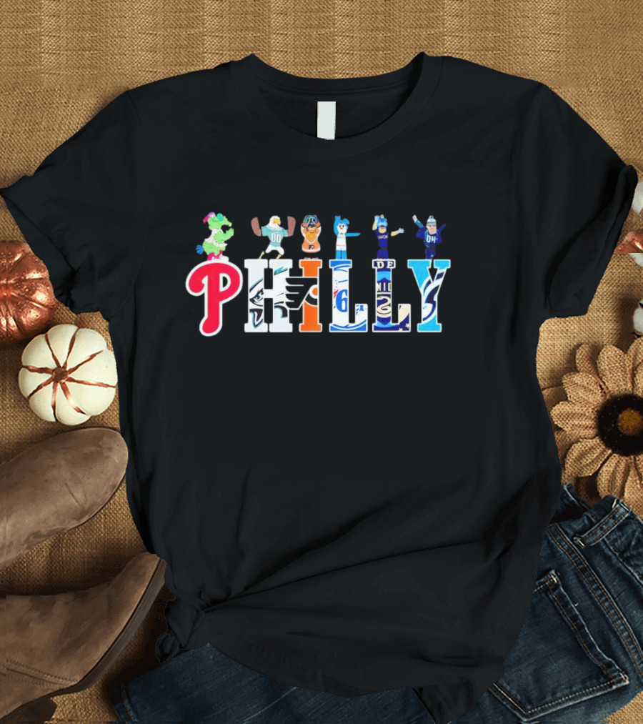 Philly Sports Team Mascots Fan Collection T-Shirt