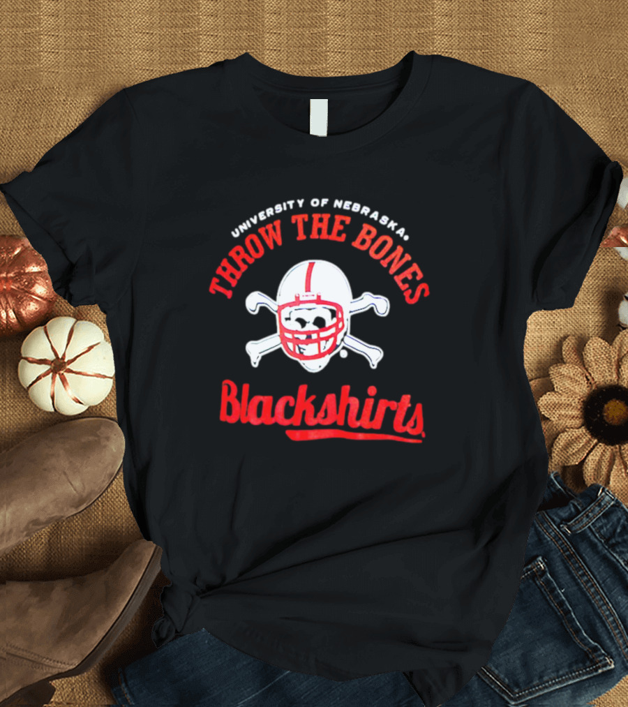 University Of Nebraska Throw The Bones Blackshirts T-Shirt