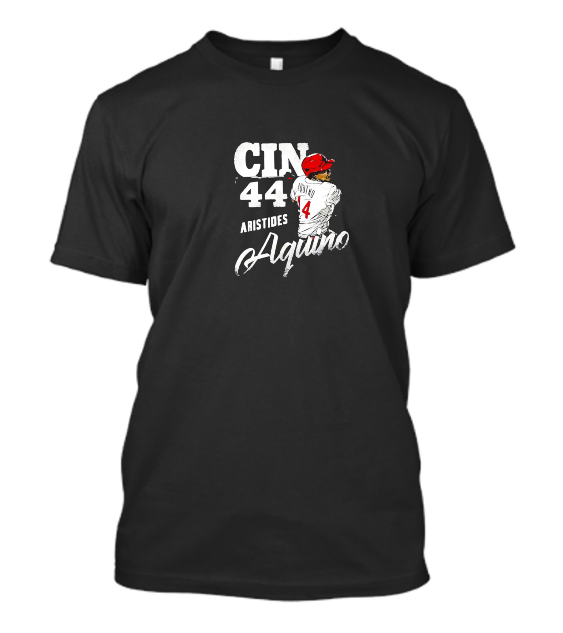 CIN 44 Aristides Aquino Cincinnati Reds Baseball Action Pose T-Shirt
