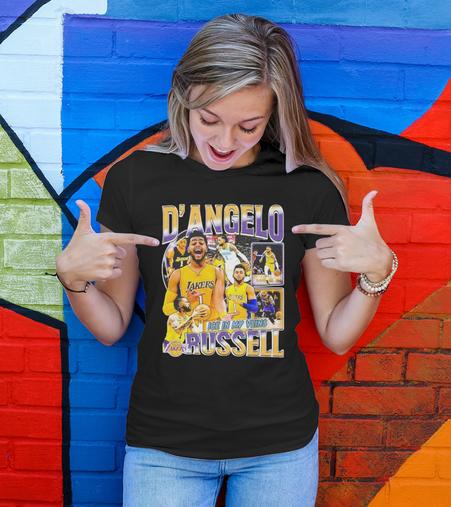 D’Angelo Russell Lakers Ice In My Veins 90s Vintage T-Shirt