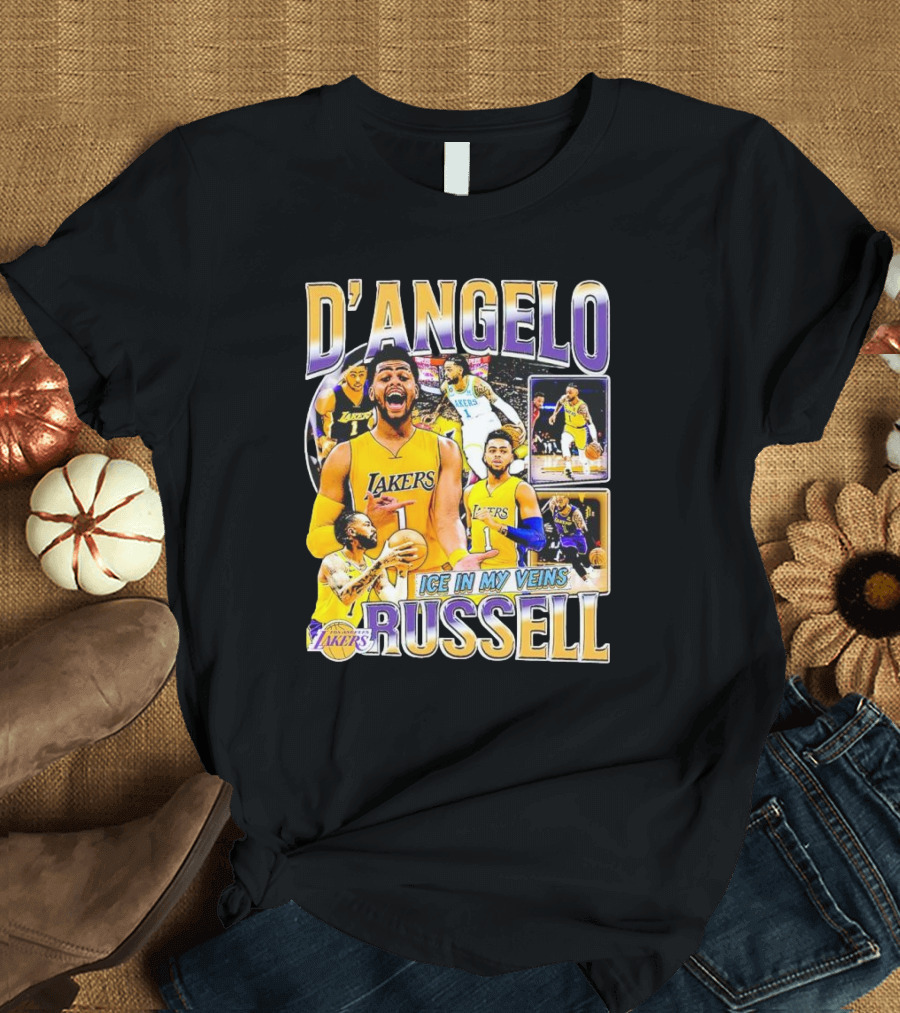 D’Angelo Russell Lakers Ice In My Veins 90s Vintage T-Shirt