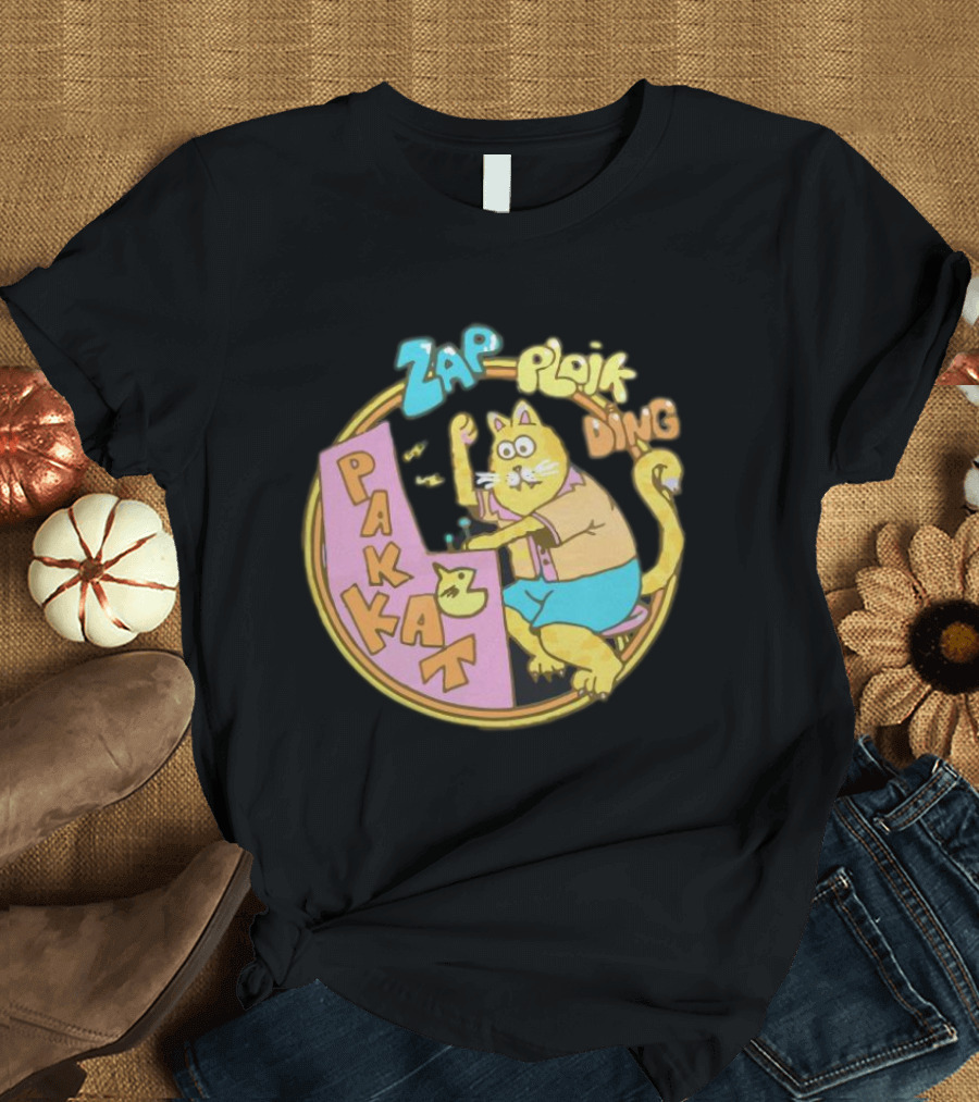 Stranger Things Season 3 Dustin Pakkat Zap Ploik Ding Retro Cartoon Cat T-Shirt