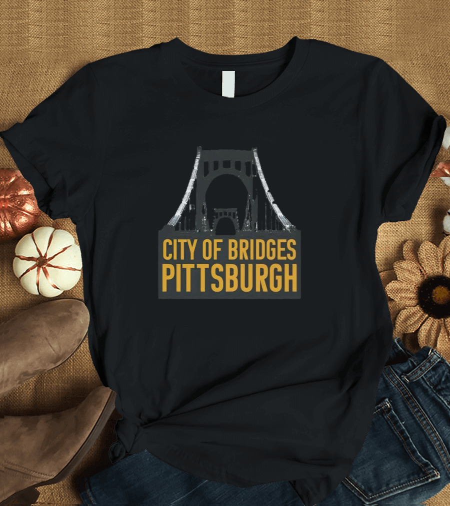 City Of Bridges Pittsburgh Steel Landmark T-Shirt