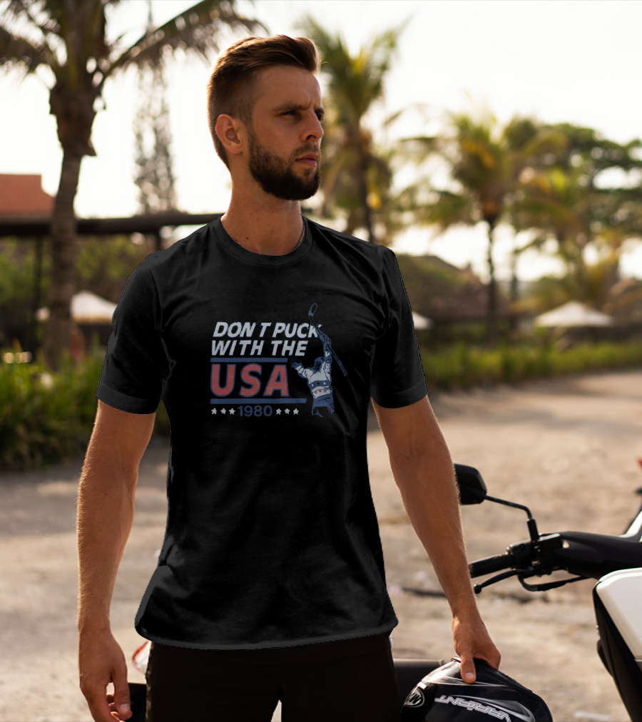 DON'T PUCK WITH THE USA 1980 Hockey Victory T-Shirt