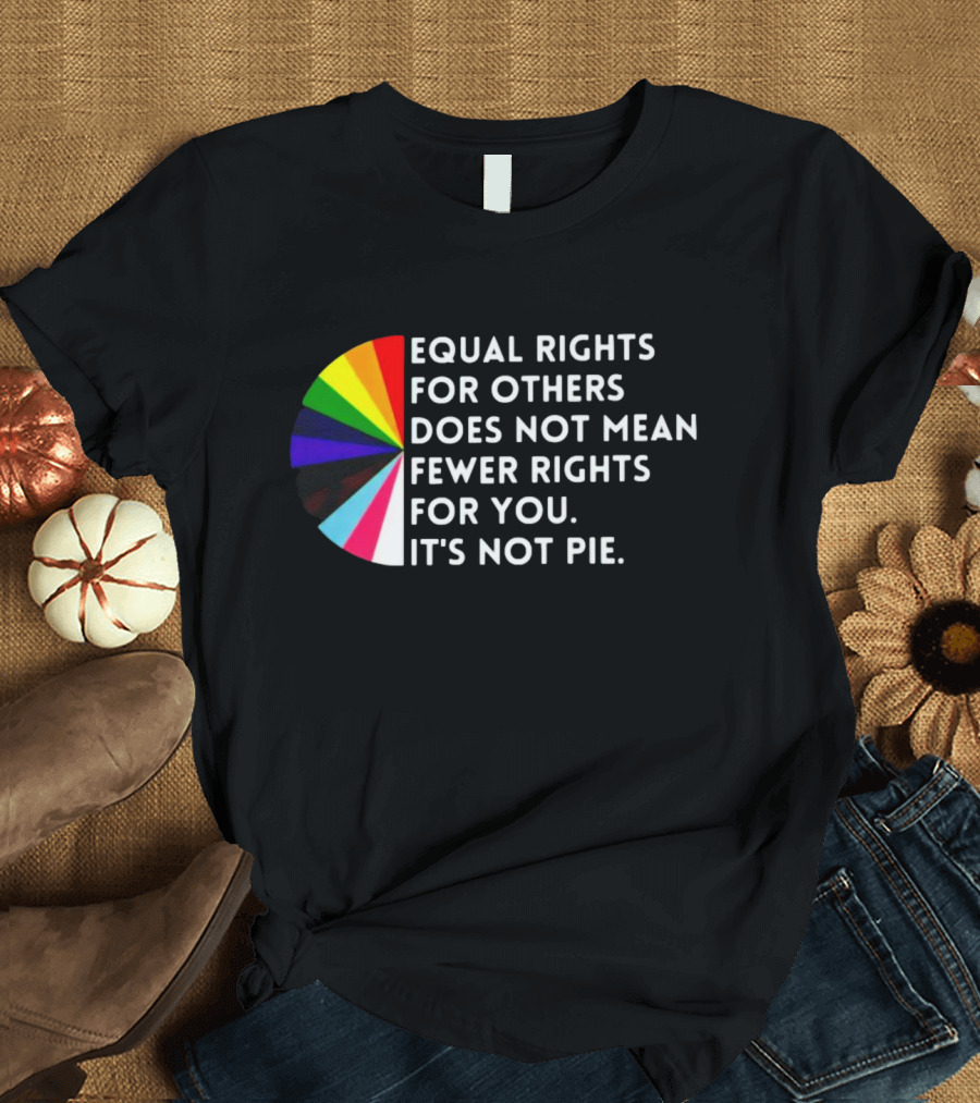 Equal Rights For Others Does Not Mean Fewer Rights For You It's Not Pie Pride Rainbow Pie Chart T-Shirt