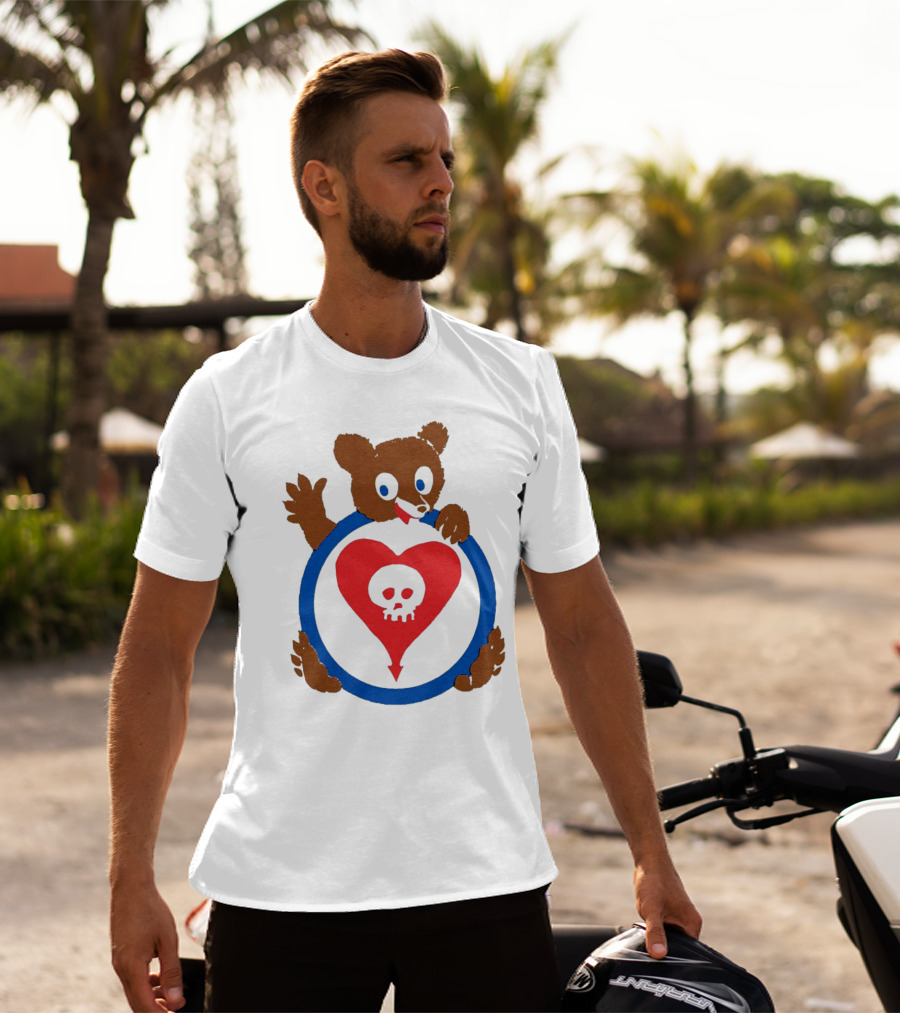 Bear Hug Heart Skull Circle T-Shirt
