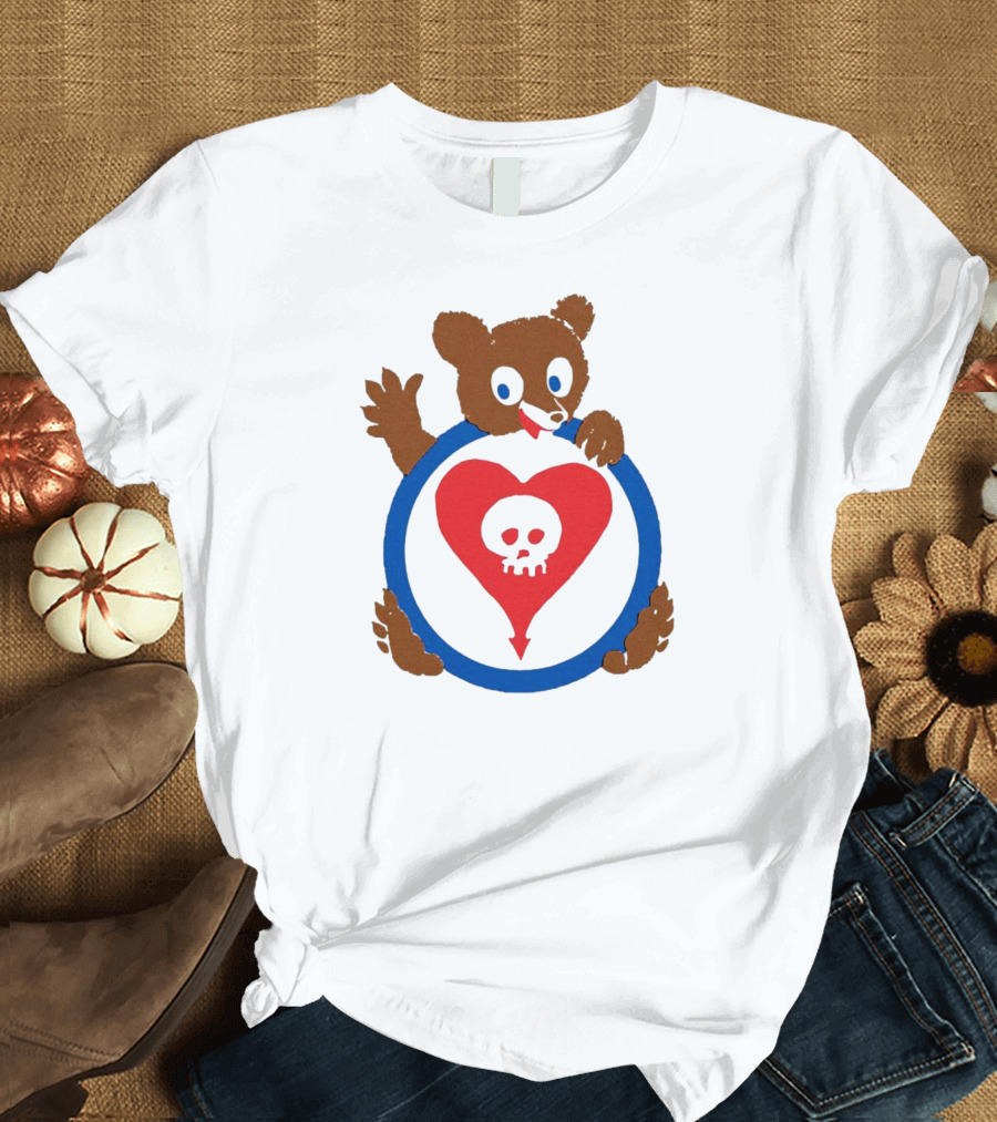 Bear Hug Heart Skull Circle T-Shirt