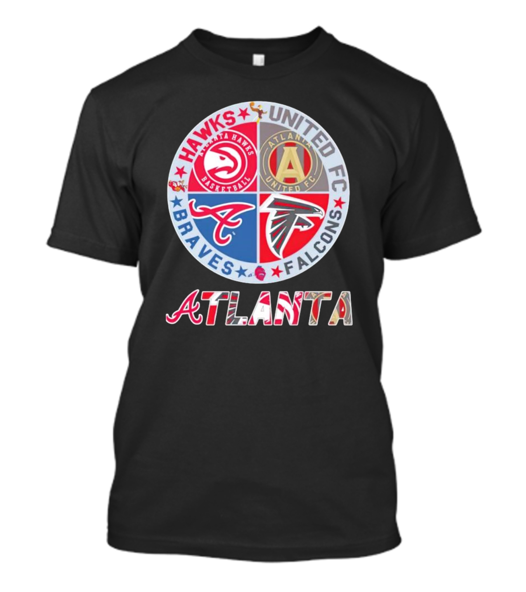 Atlanta Hawks United FC Falcons Braves Logo Mashup T-Shirt