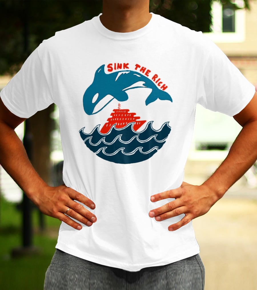 SINK THE RICH Orca And Yacht Sea Scene T-Shirt