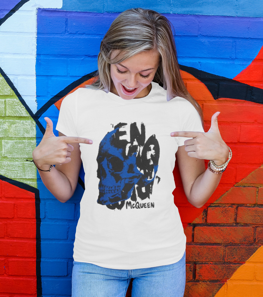 Alexander McQueen Blue Skull T-Shirt