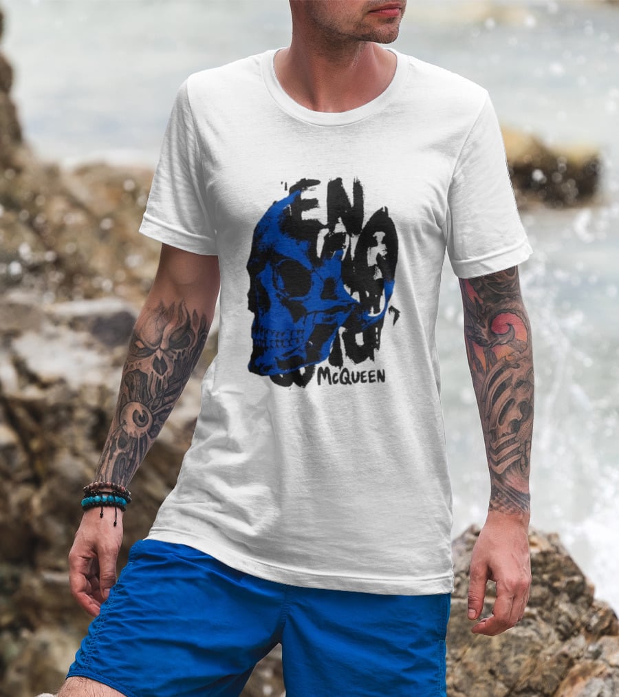 Alexander McQueen Blue Skull T-Shirt