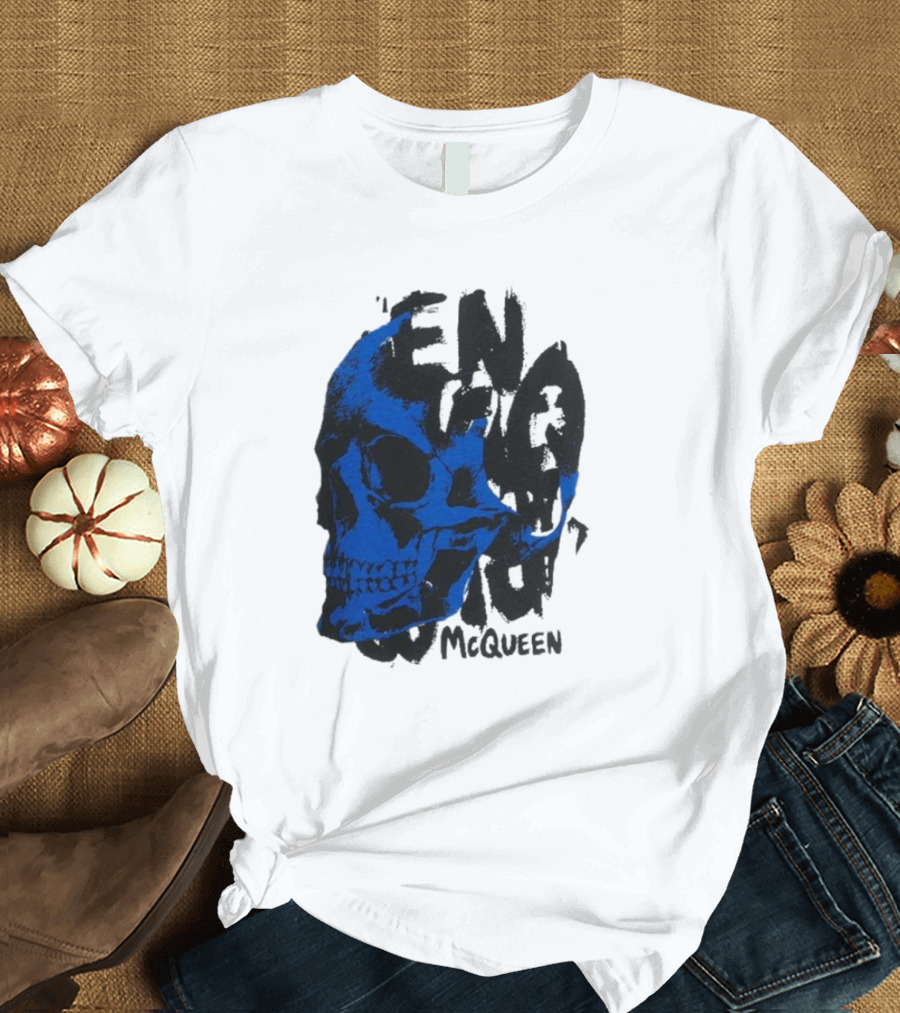 Alexander McQueen Blue Skull T-Shirt