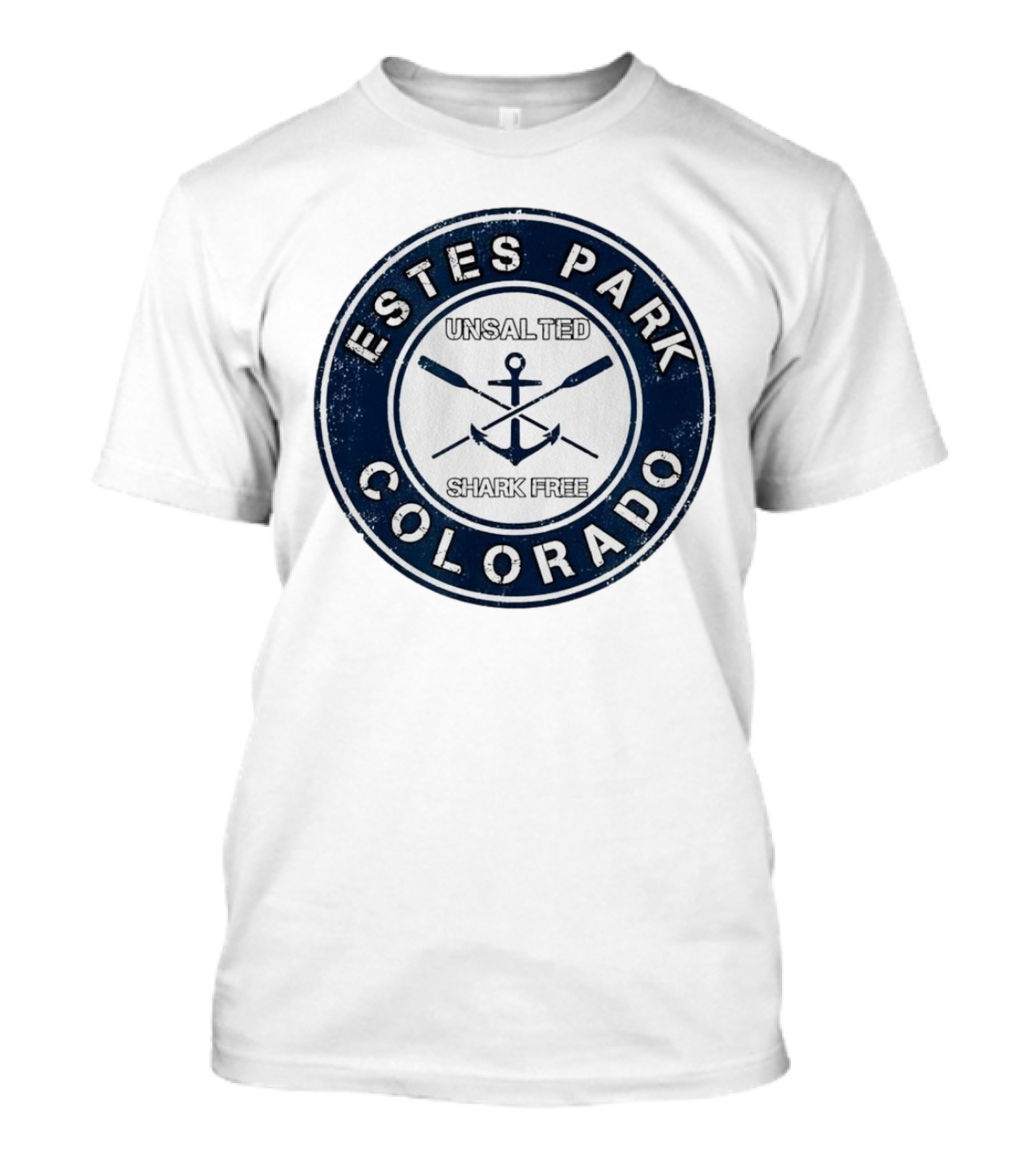 ESTES PARK COLORADO UNSALTED SHARK FREE ANCHOR AND OARS T-Shirt