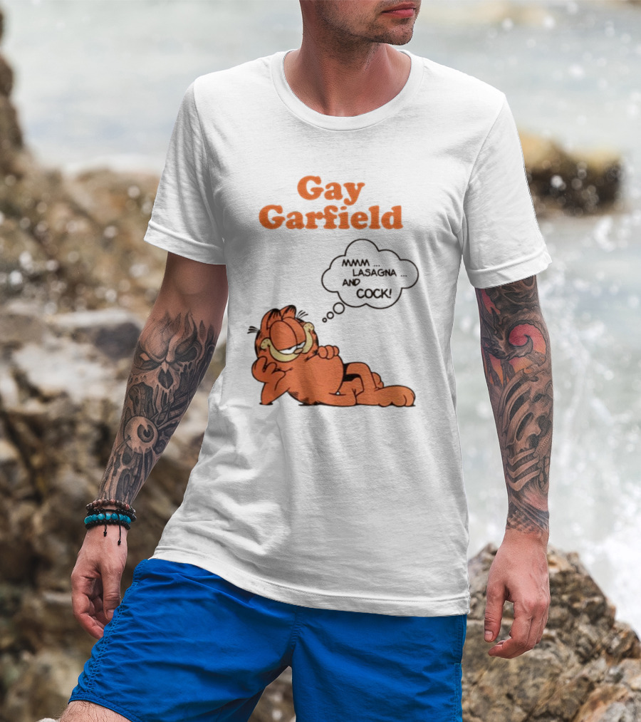 Gay Garfield Lasagna Meme T-Shirt