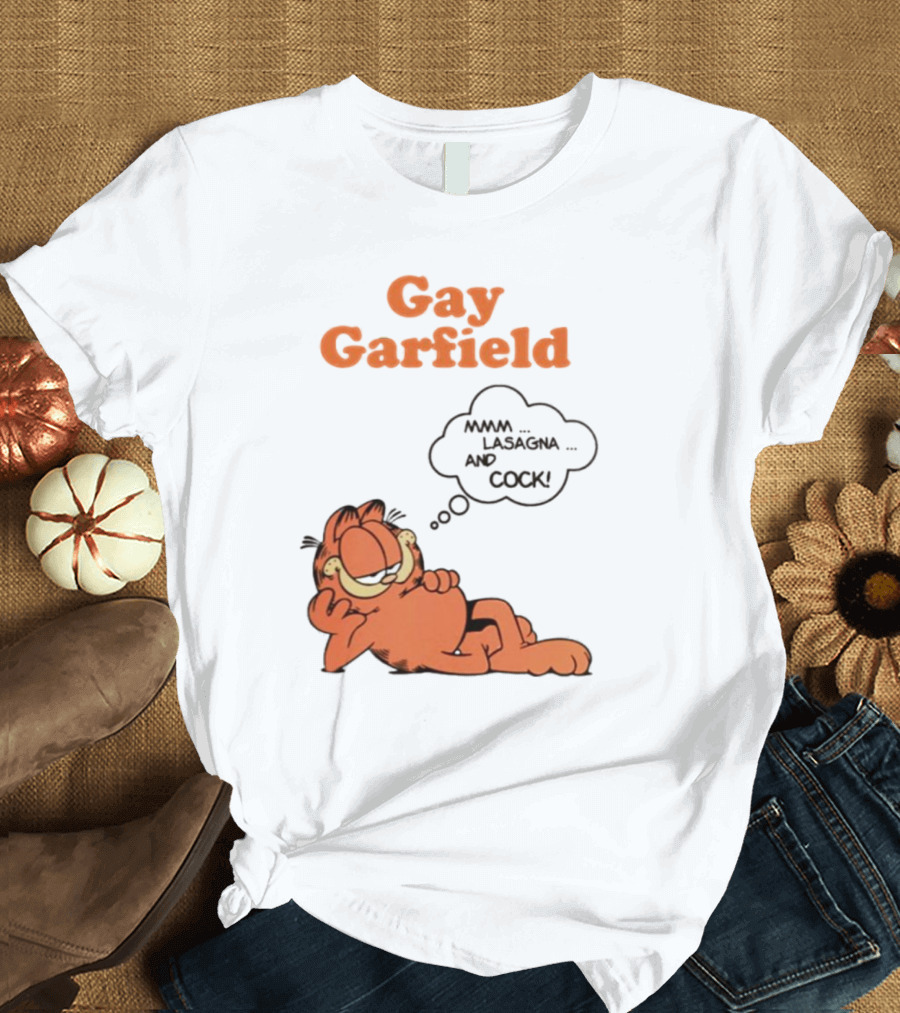 Gay Garfield Lasagna Meme T-Shirt