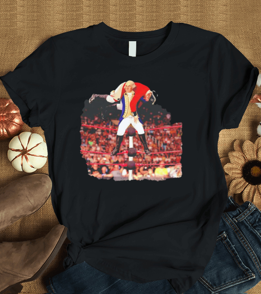 George Washington Wrestling Top Rope Crowd Scene T-Shirt