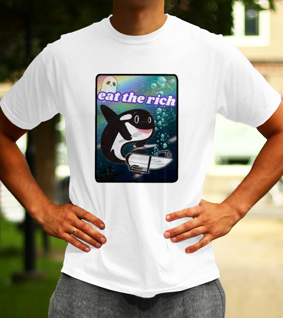 Orca Eat The Rich Oceangate Submarine Ghost Bubbles T-Shirt