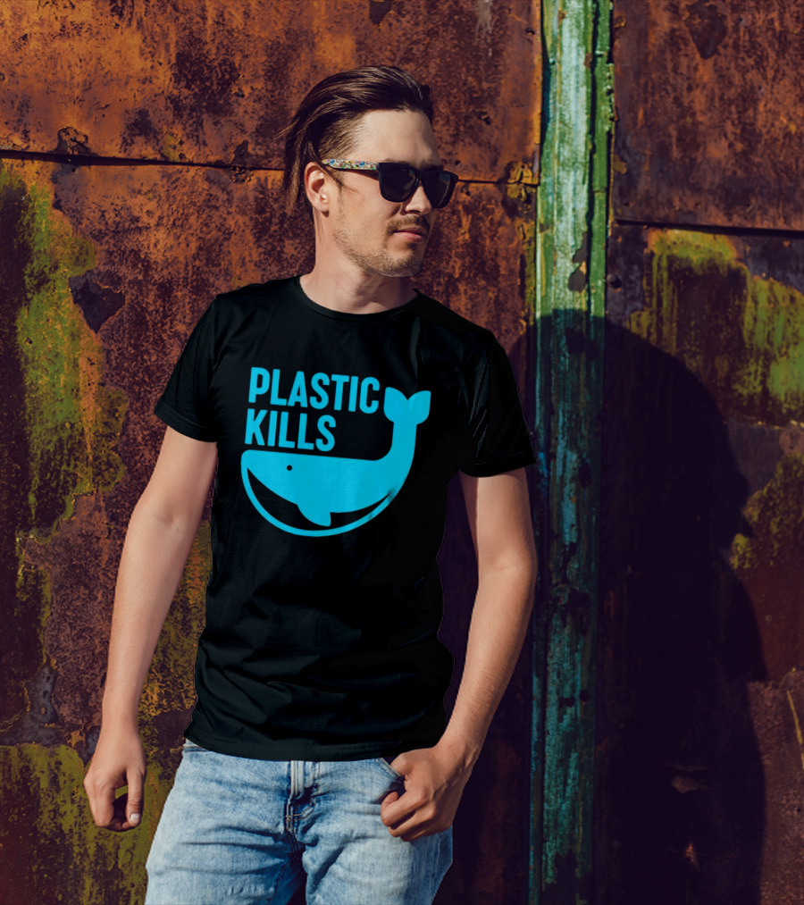 Plastic Kills Whale Conservation Message T-Shirt