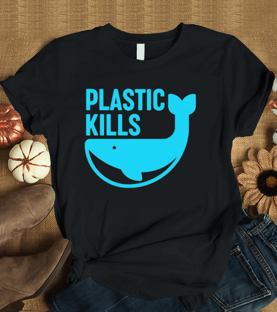 Plastic Kills Whale Conservation Message T-Shirt