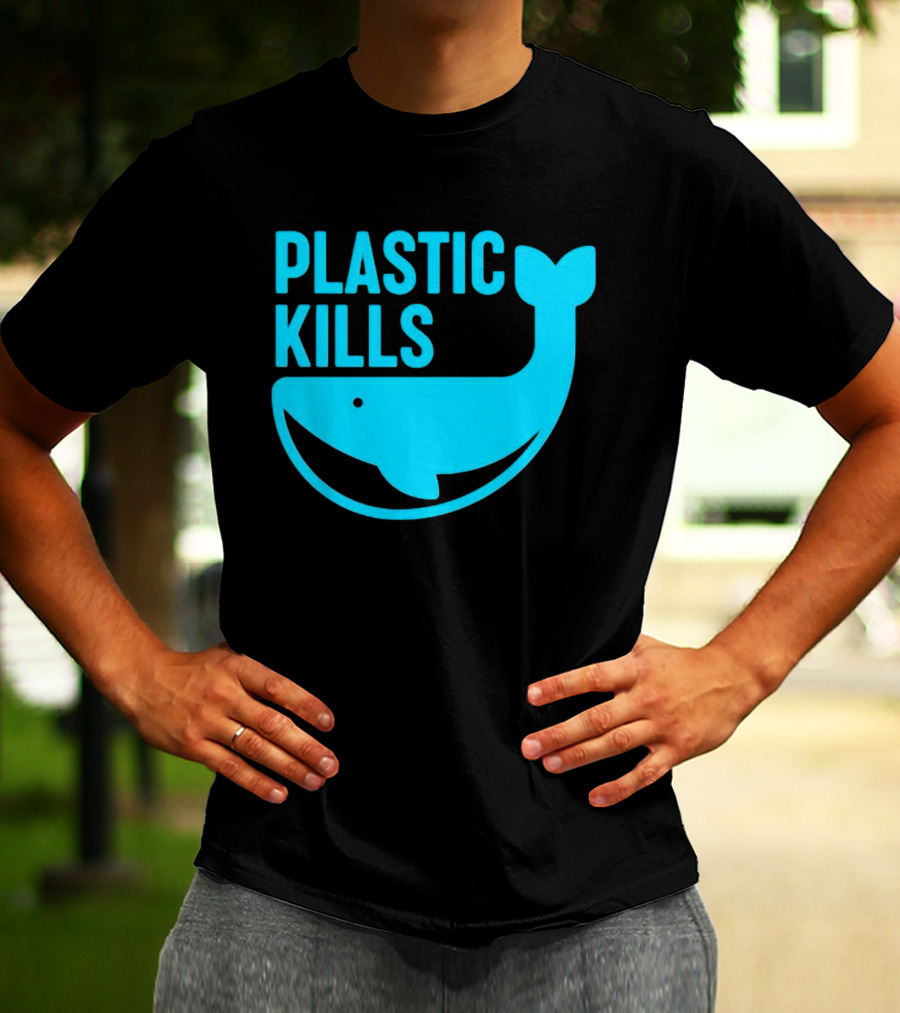Plastic Kills Whale Conservation Message T-Shirt