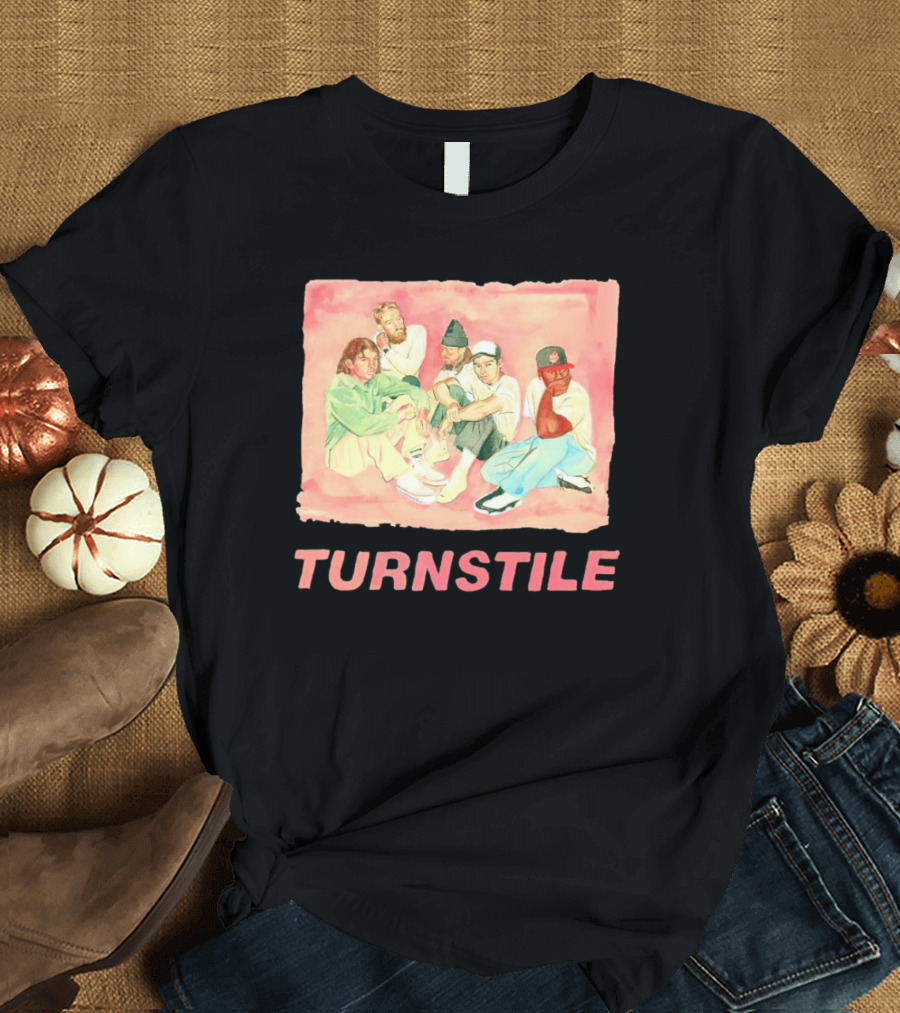 Turnstile Band Illustration Pink Pastel Aesthetic T-Shirt