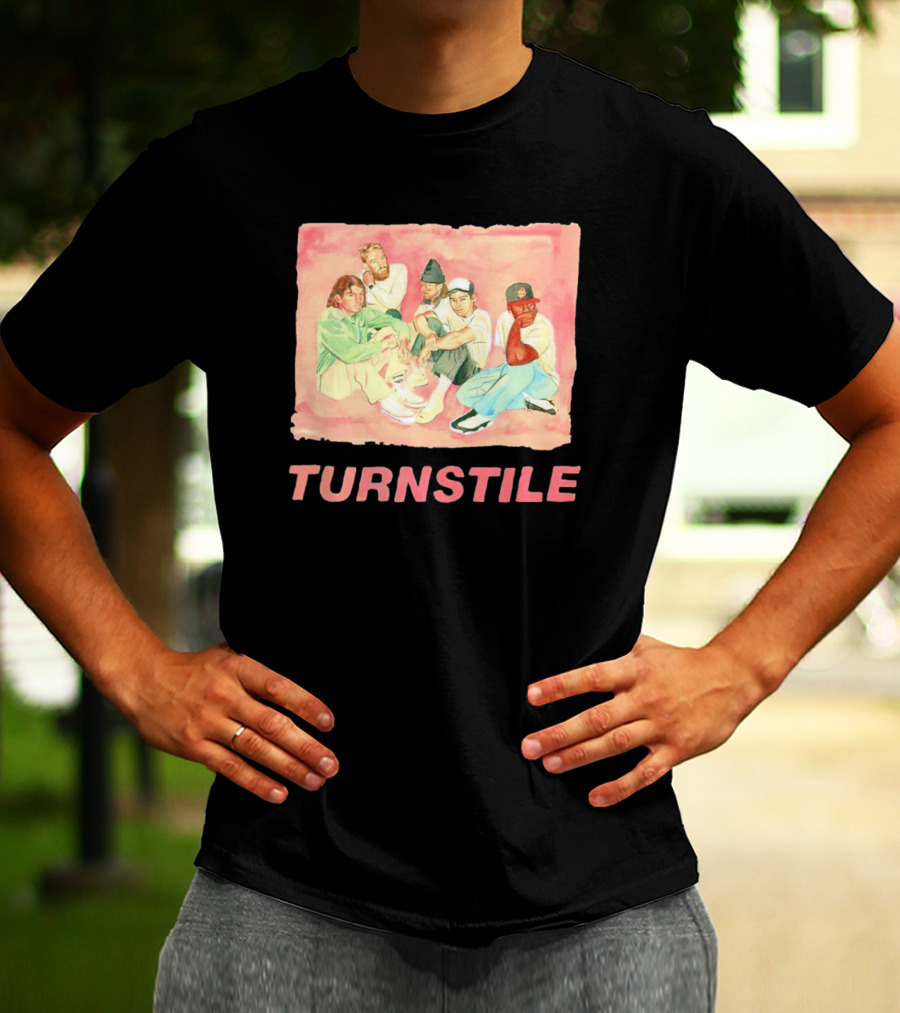 Turnstile Band Illustration Pink Pastel Aesthetic T-Shirt