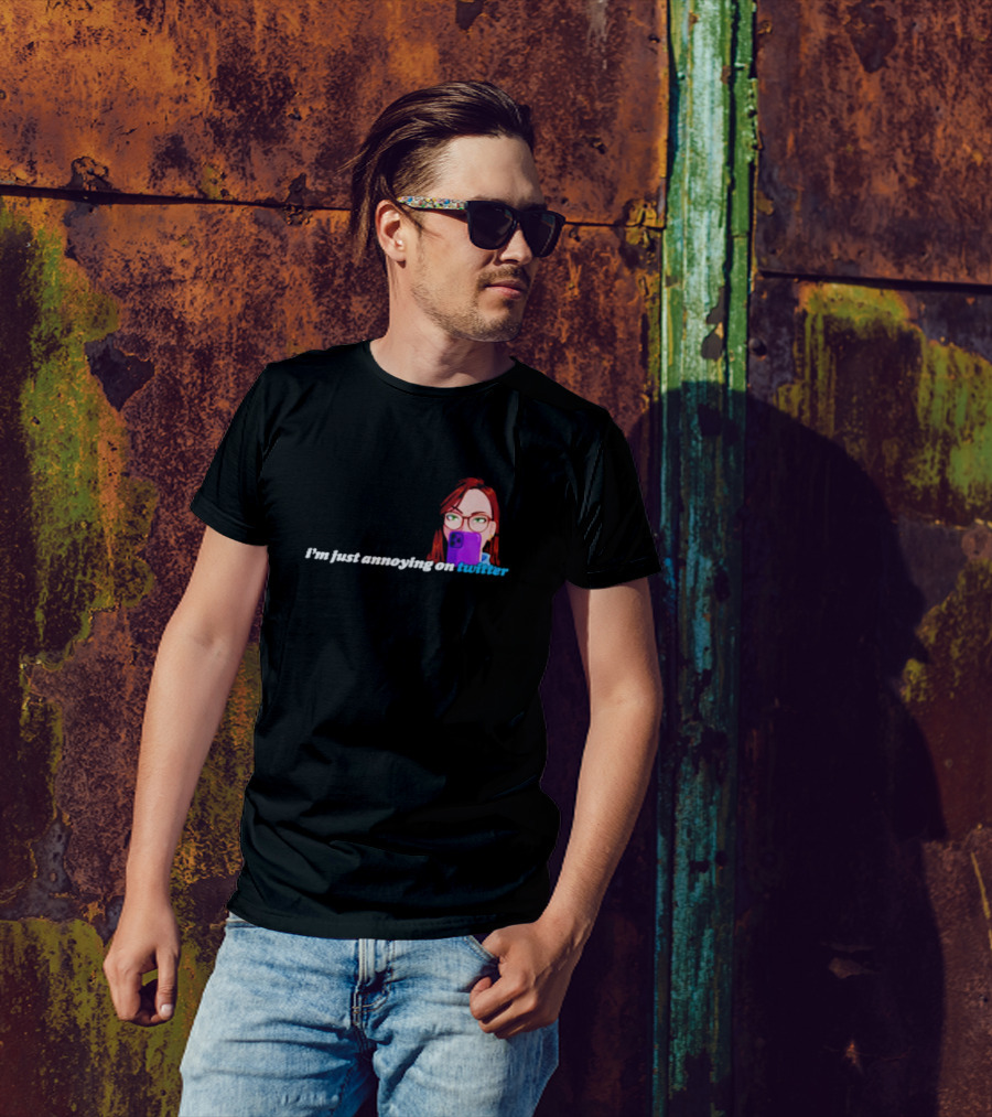 I’m Just Annoying On Twitter Redhead Glasses Smartphone T-Shirt