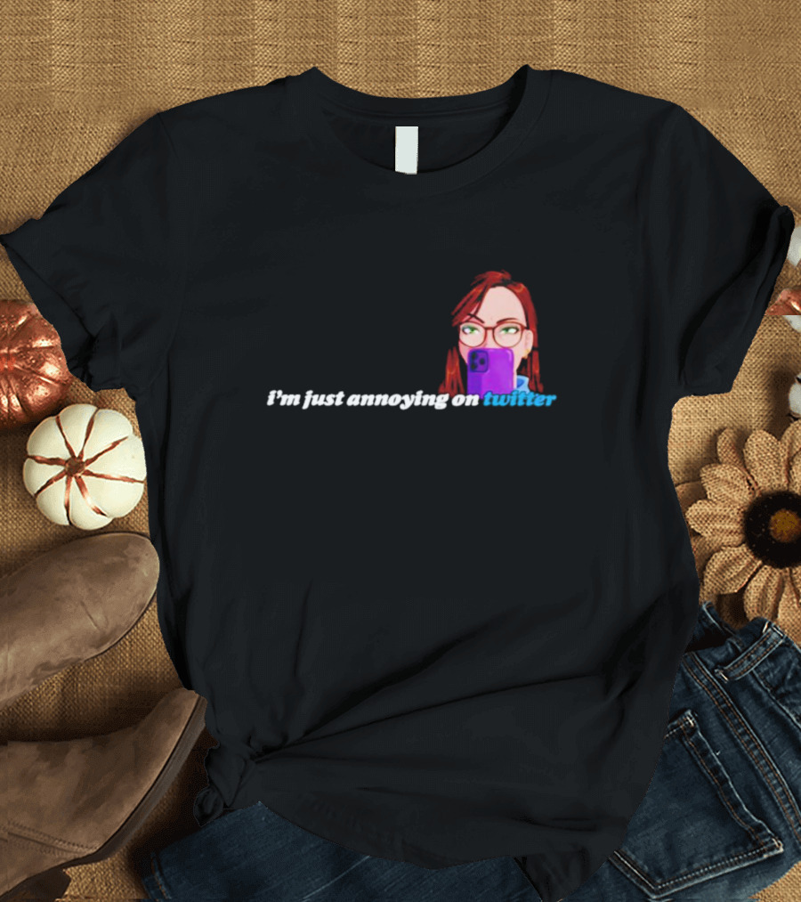 I’m Just Annoying On Twitter Redhead Glasses Smartphone T-Shirt