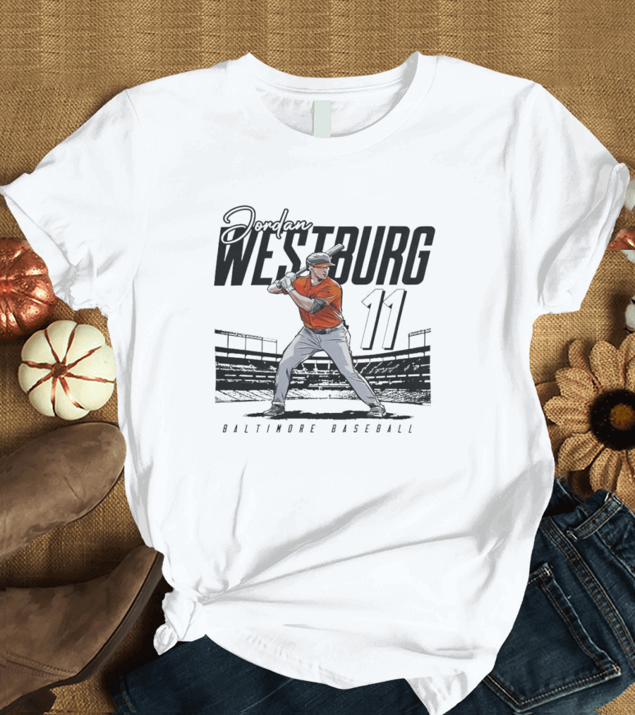 Jordan Westburg #11 Baltimore Baseball Player In Action T-Shirt