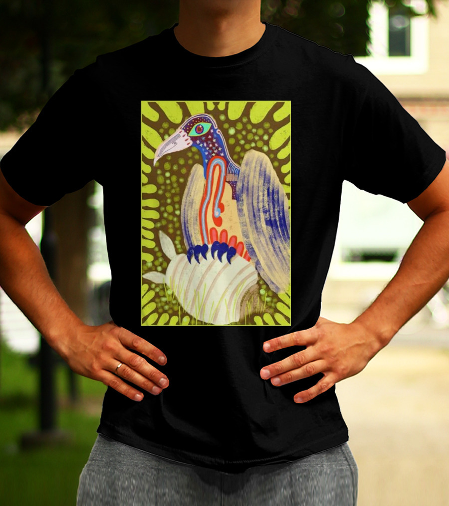 Bird Friends To The End Vivid Psychedelic Feathered Symbols T-Shirt